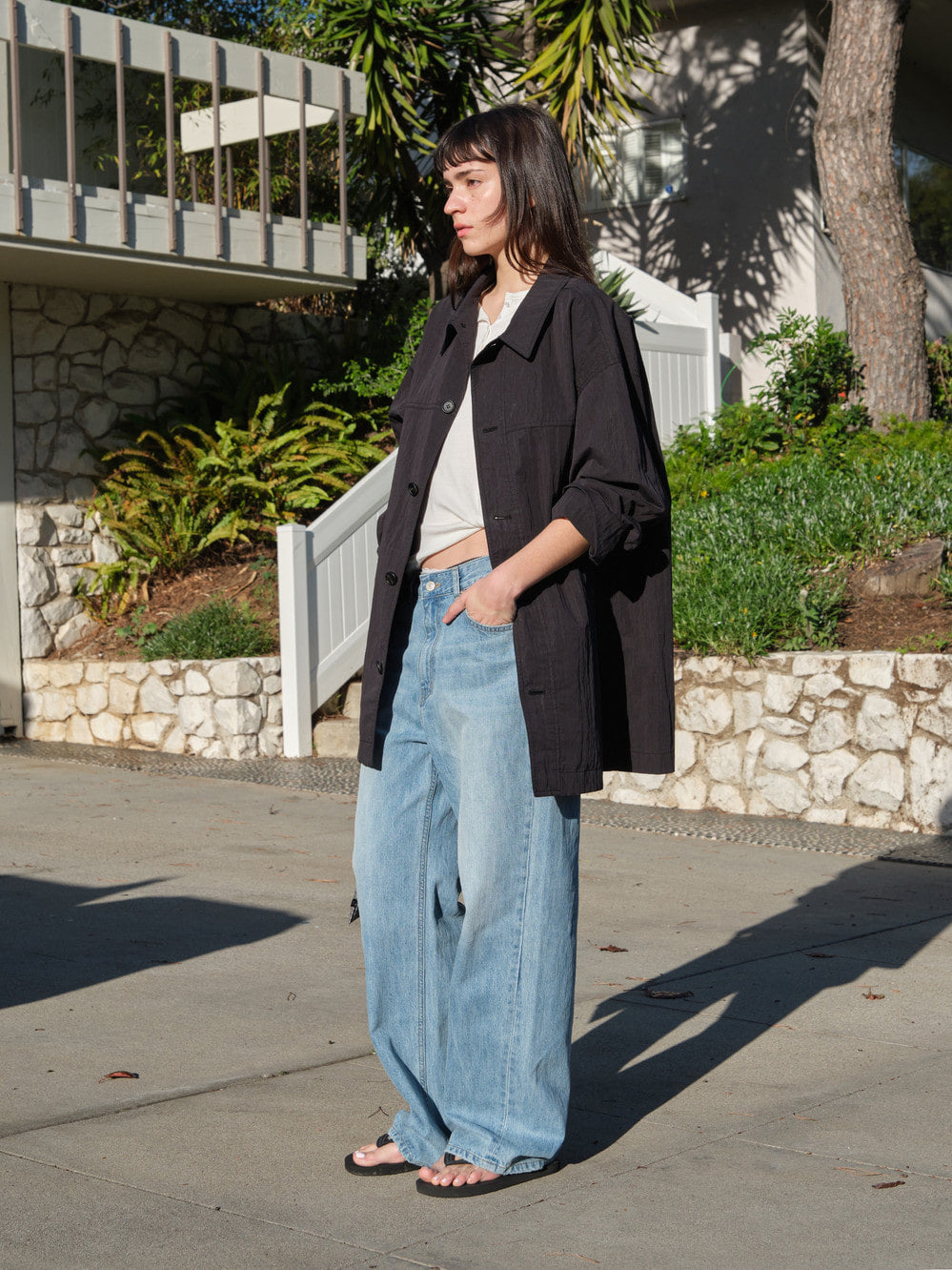 Low Classic Relaxed Shirt Jacket Black