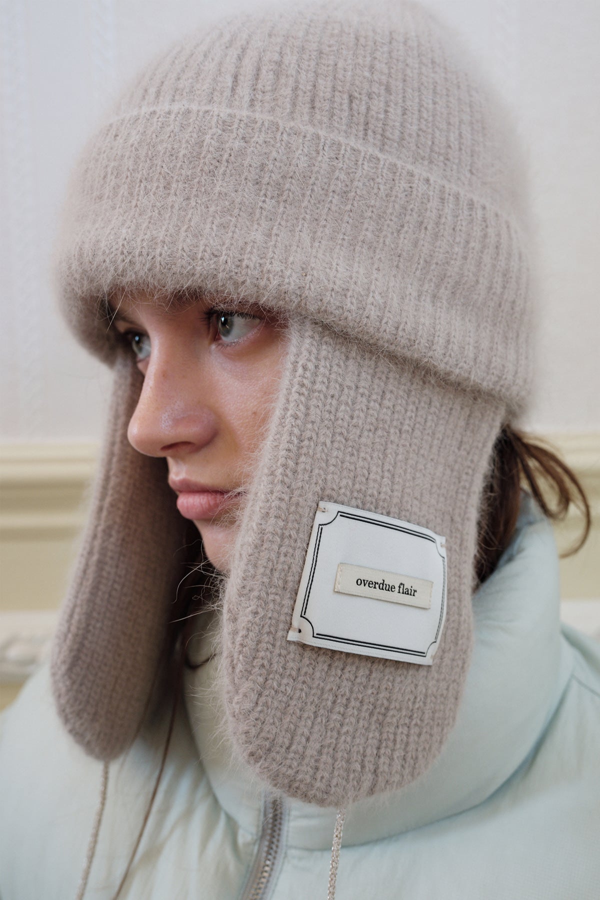 Overdueflair Angora Ear Muff Cap Mid Grey
