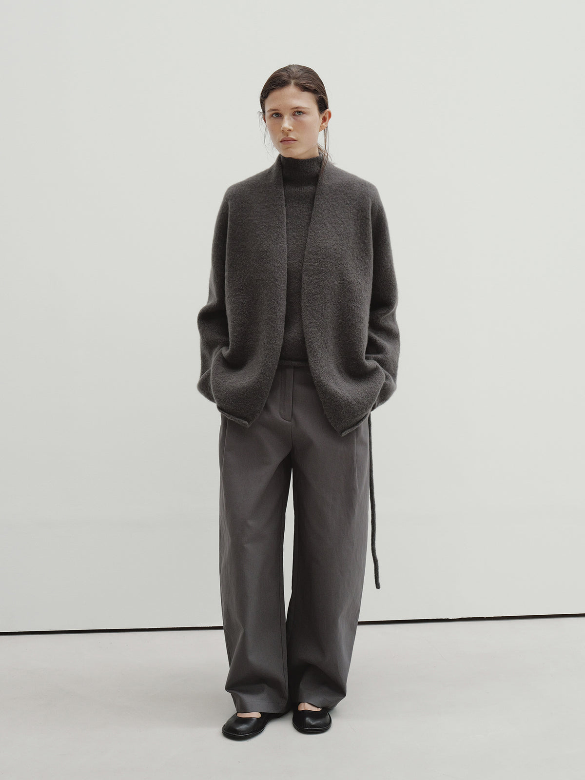 Moia high neck cardigan (mushroom)