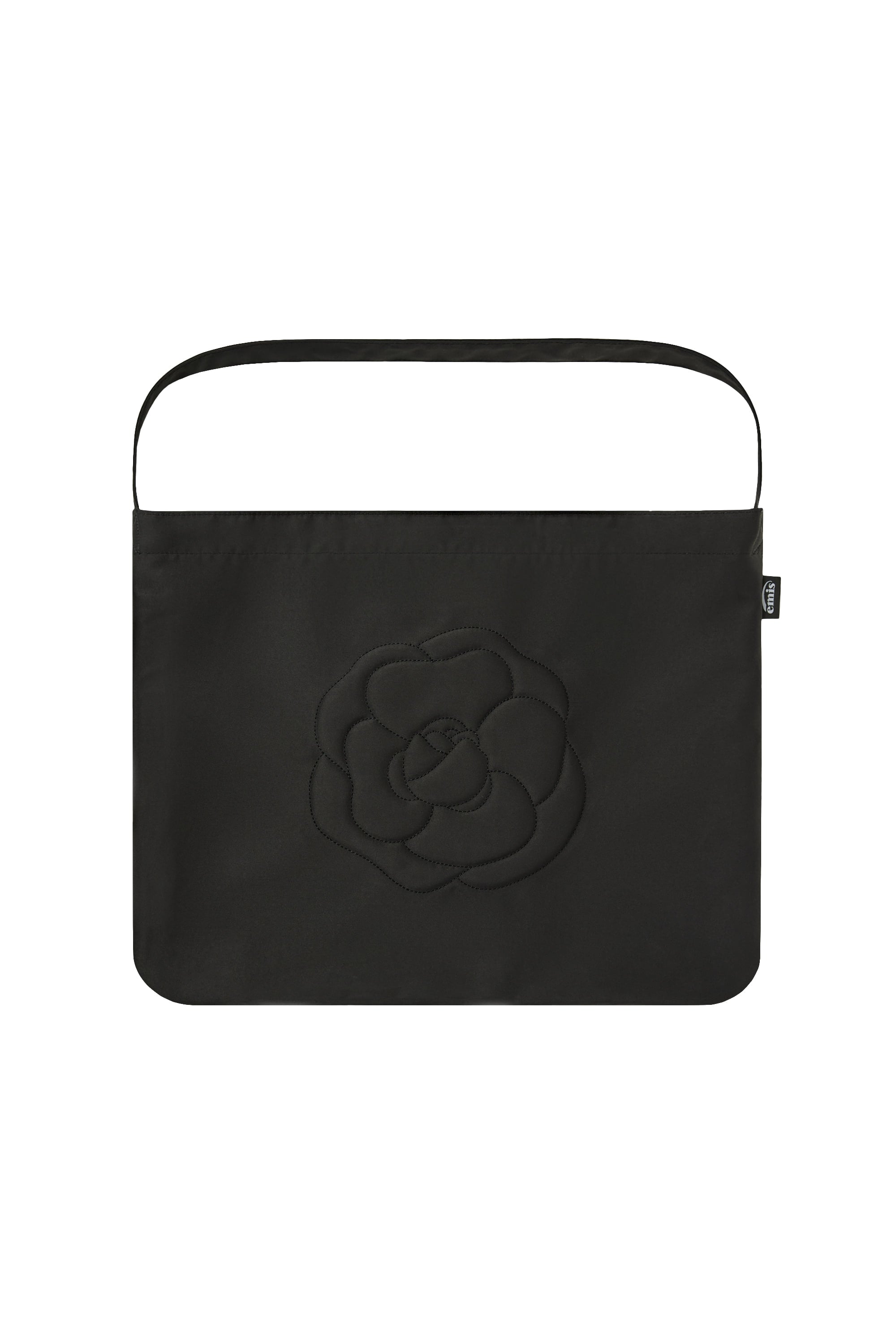ROSE STITCH ECO BAG-BLACK