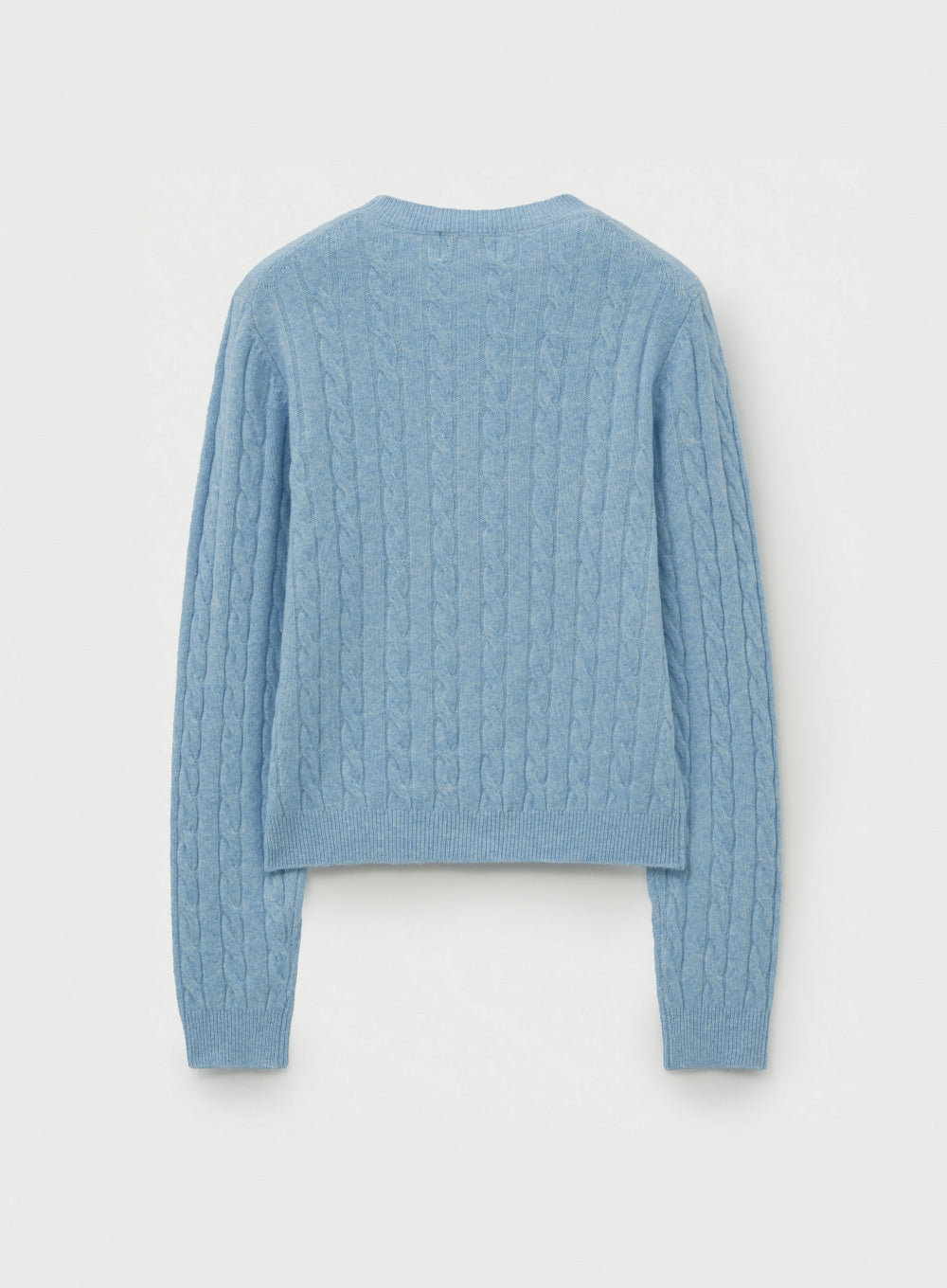 [satur] (W) Soft Touch Cable Crew Neck Knit - Sky Blue