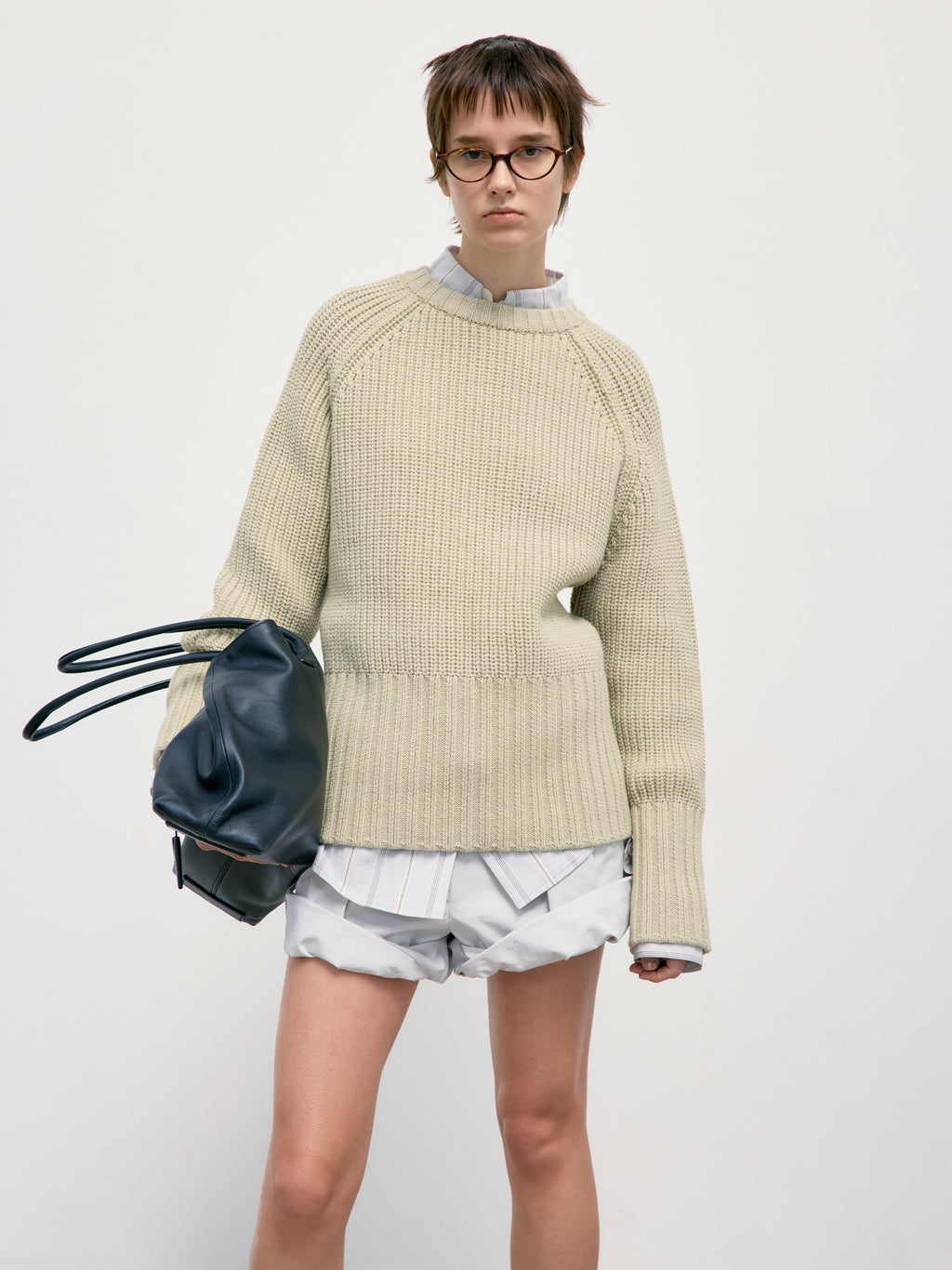 Low Classic Chunky Rib Knit Sweater Light Green