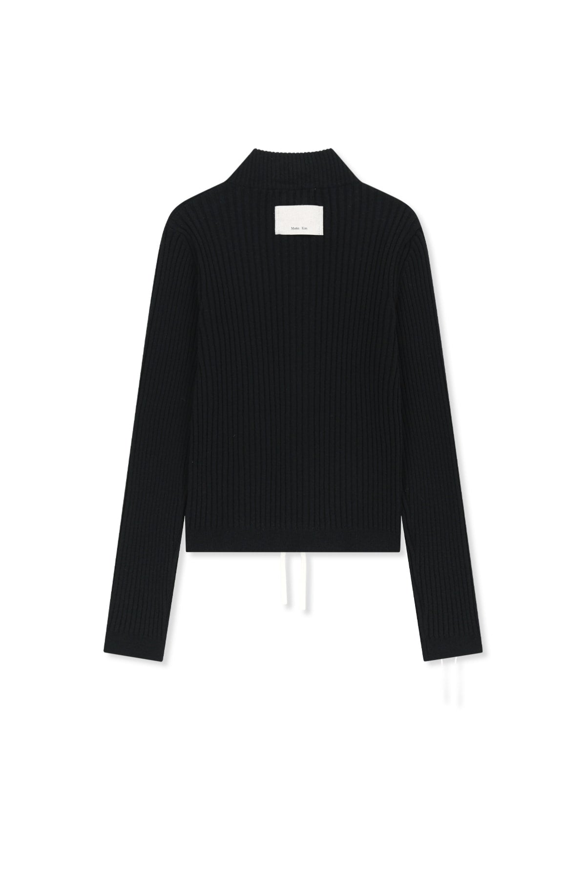 Matinkim Hand Stitch Slim Fit Knit Zip UP IN Black