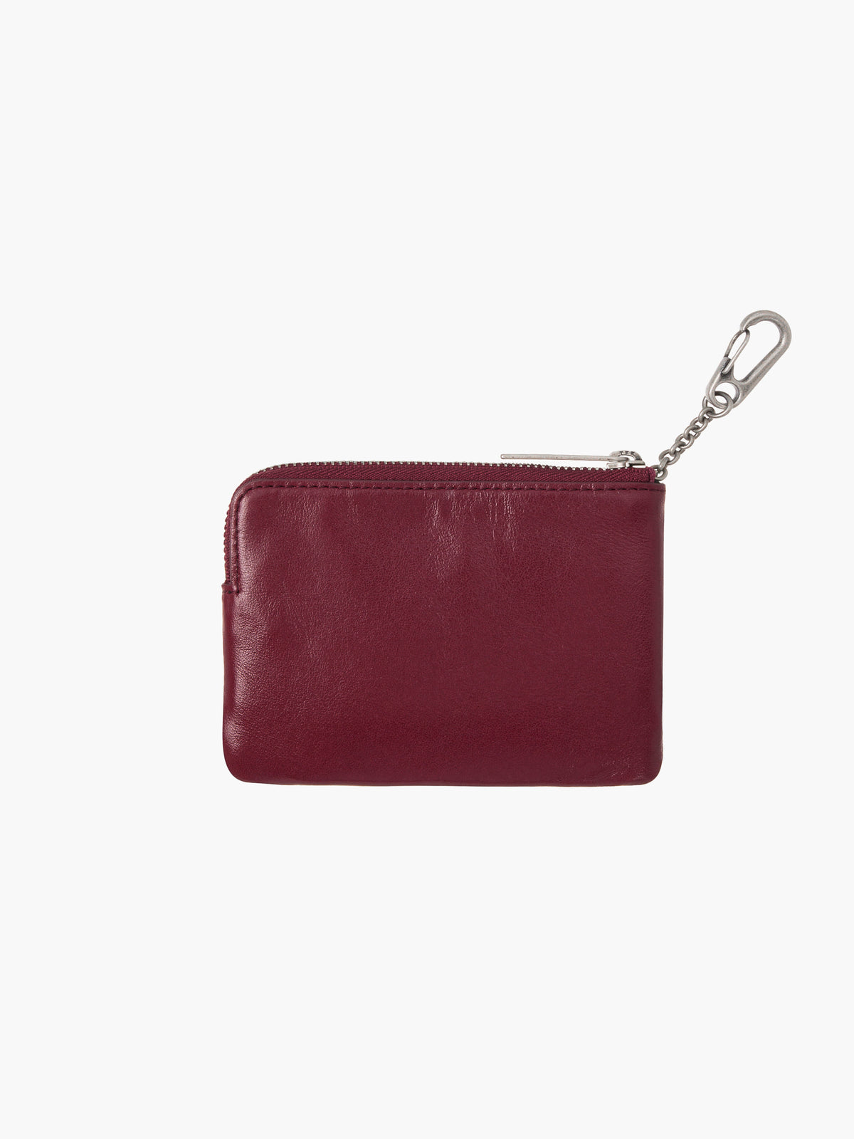 Margesherwood Heart Zipper Wallet Silver Logo wine glossy plain