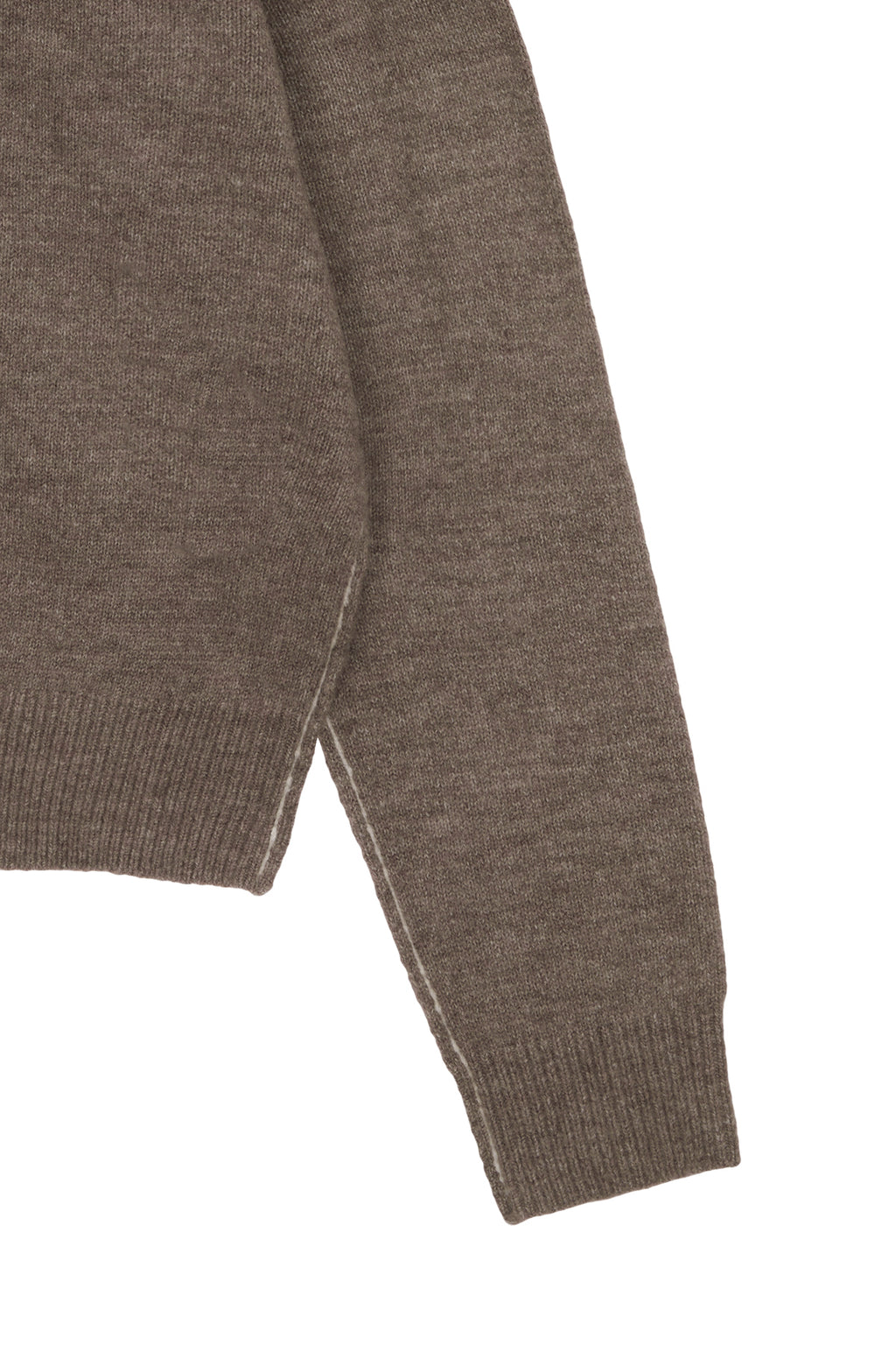 [matinkim] COLOR LINE POINT LOGO KNIT PULLOVER IN BROWN