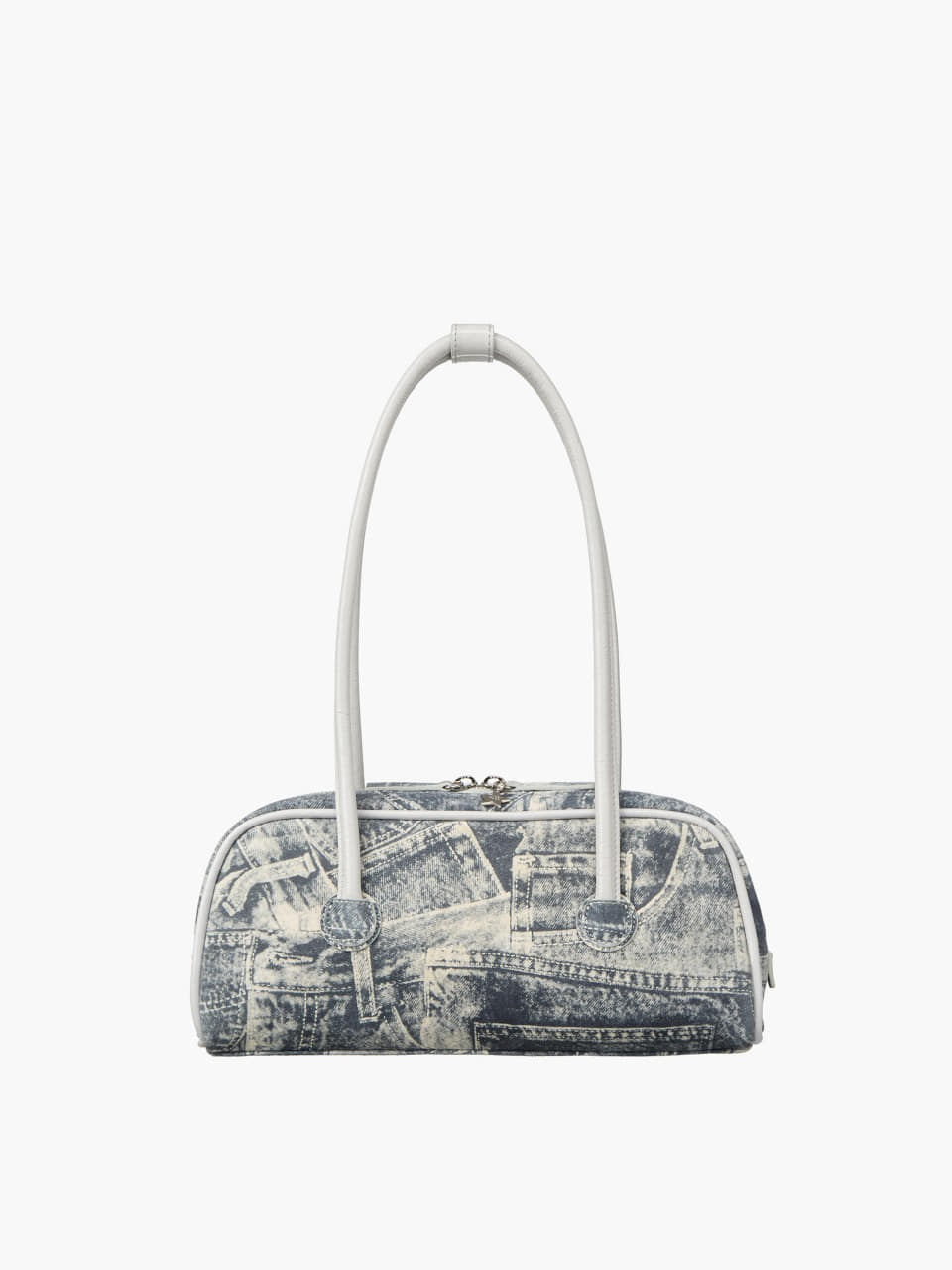 Margesherwood Soft Boston EW Piping light grey printed suede+crinkle
