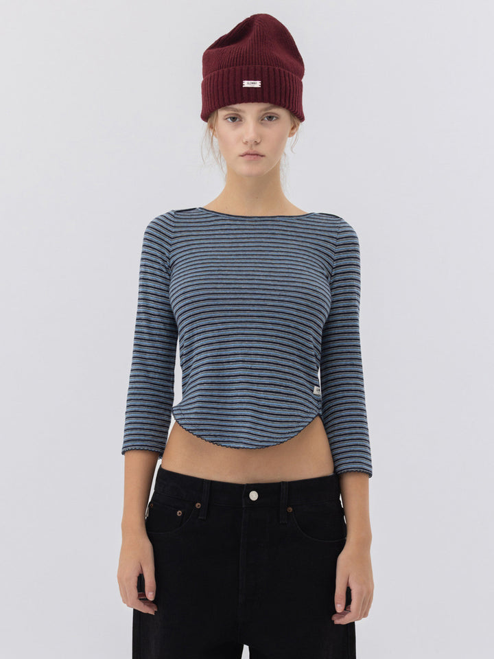 GLOWNY 3/4 Soft Wave Tee (Blue Stripe)