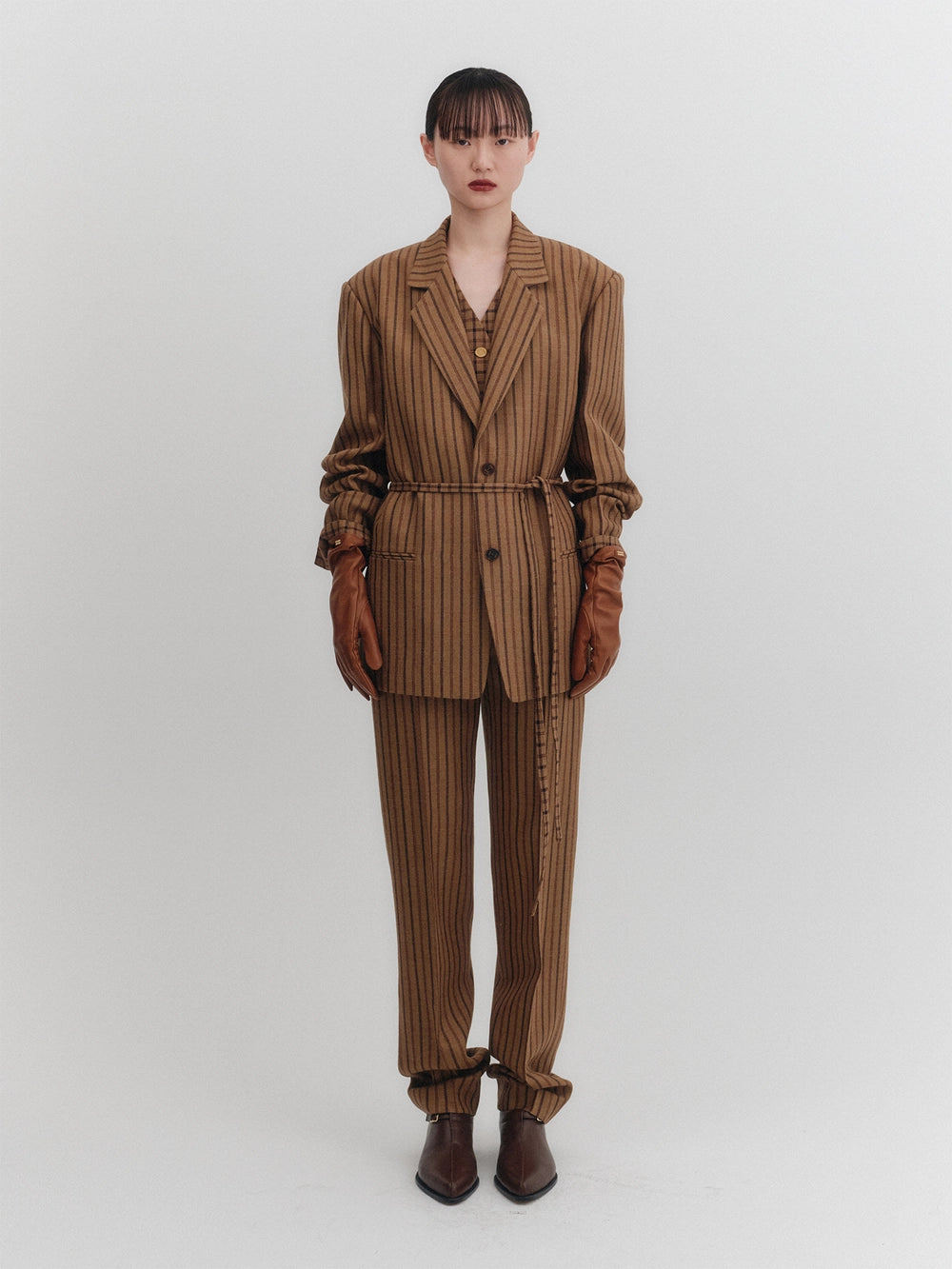 EENK Best Layered Single Blazer - Camel