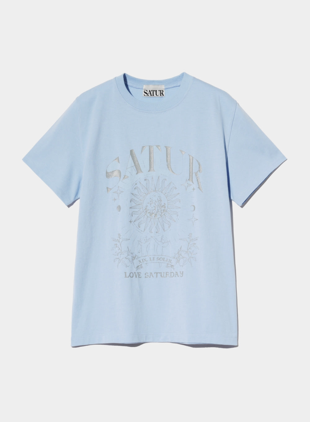 [satur] (W) Tarot Graphic T-Shirt - Light Blue