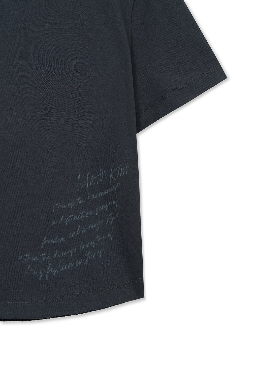 Matinkim Graffiti Round Hem Crop Top IN Navy