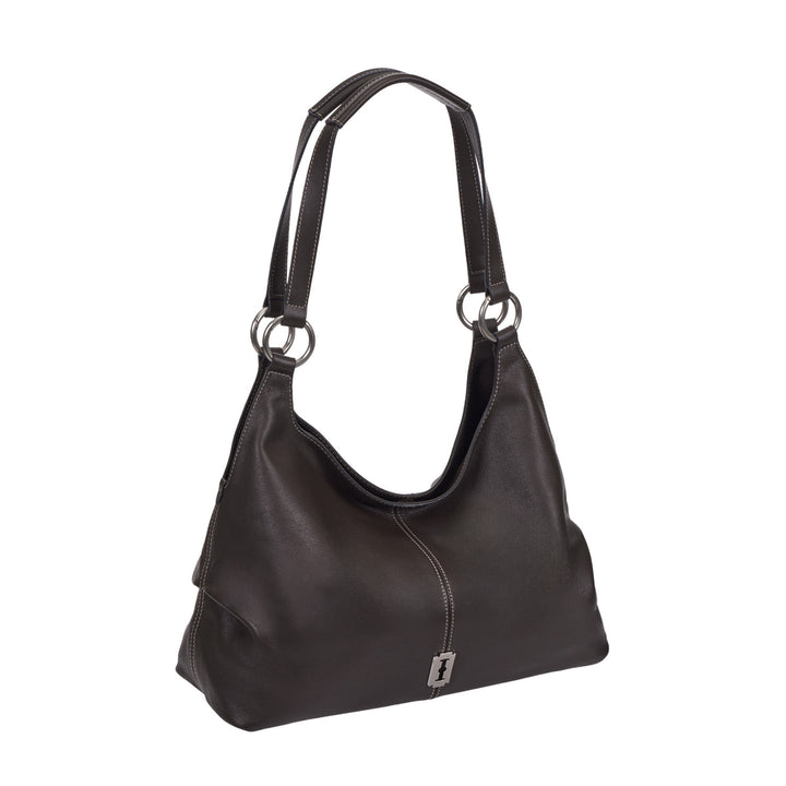 Vunque Halfmoon Attache Two Handle Shoulder Dark Brown