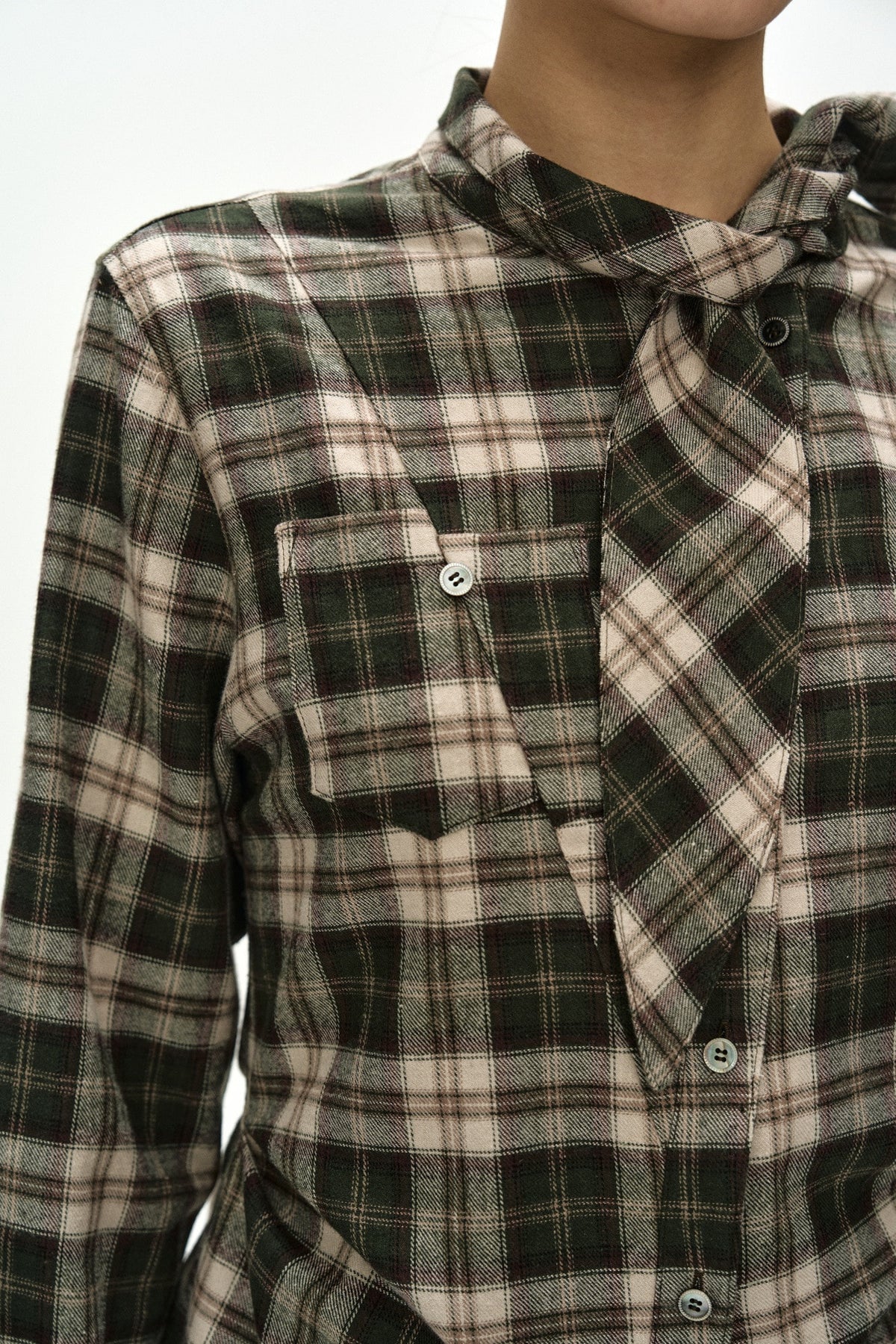 Andersson Bell Tartan Scarf-Tie Shirt