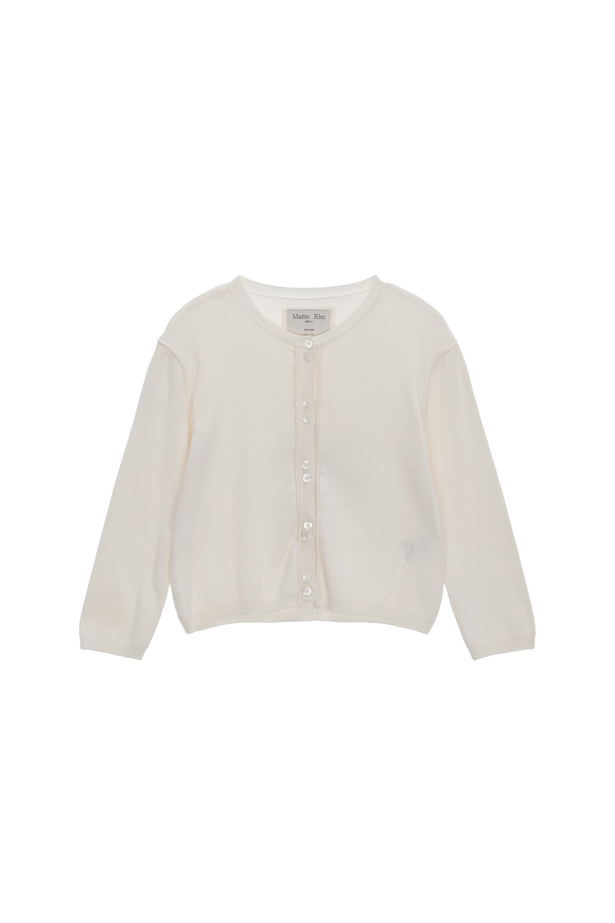 Matinkim Three Quarter Sleeve Round Cardigan IN White