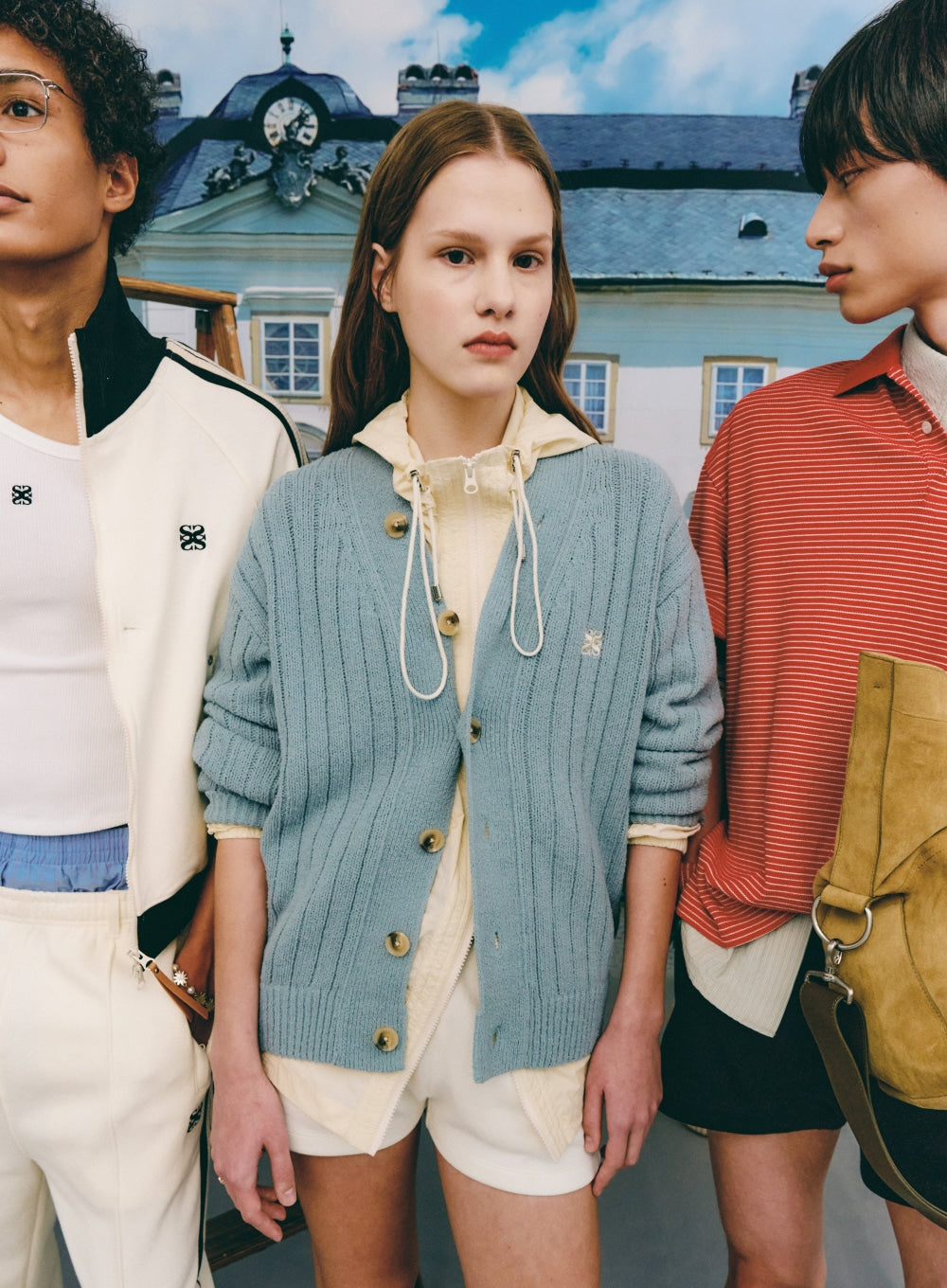 [satur] (W) Faro Over Size Boucle Cardigan - Fog Blue