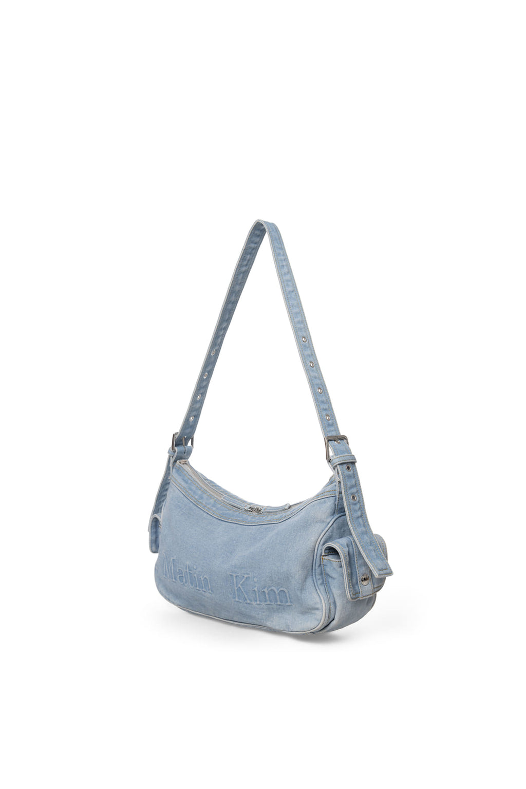 Matinkim Matin Dust Denim Side Pocket Bag IN Light Blue