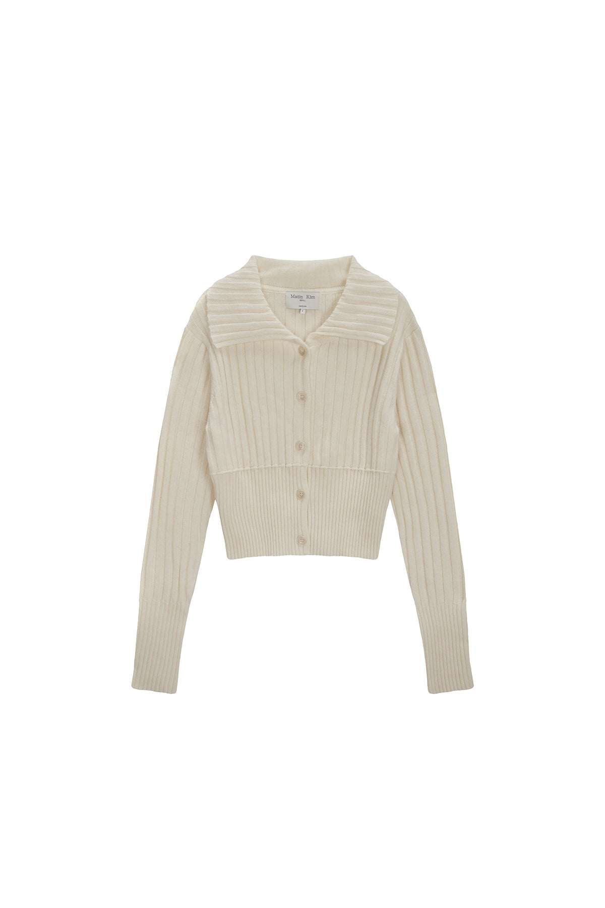 Matinkim Semi Crop Knit Button Cardigan IN Ivory
