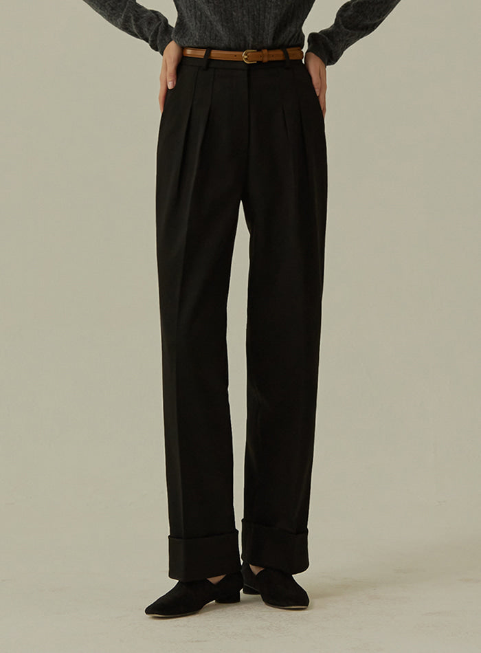 Mango Maniplease Tuck Wide Slacks