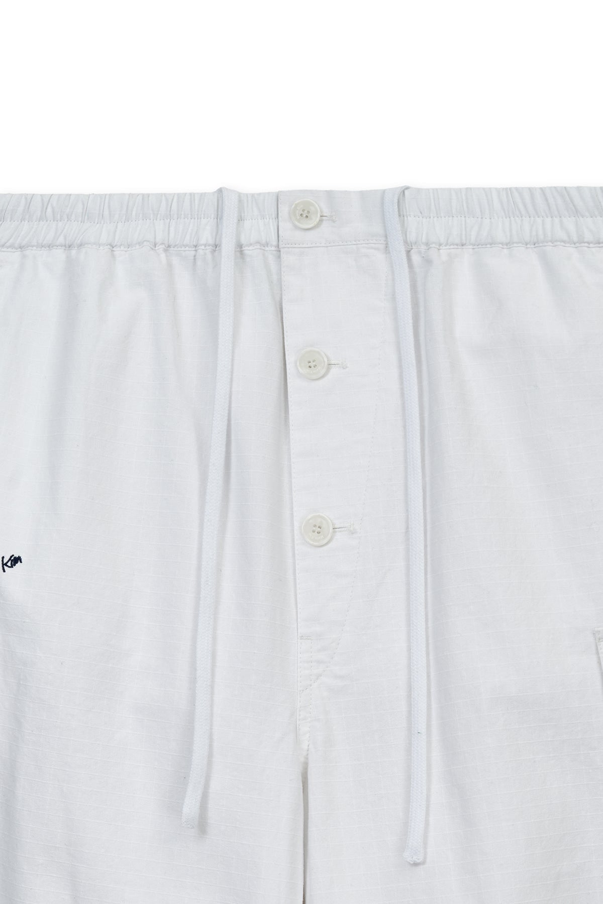 [matinkim] DRAWSTRING HEM CARGO PANTS IN IVORY