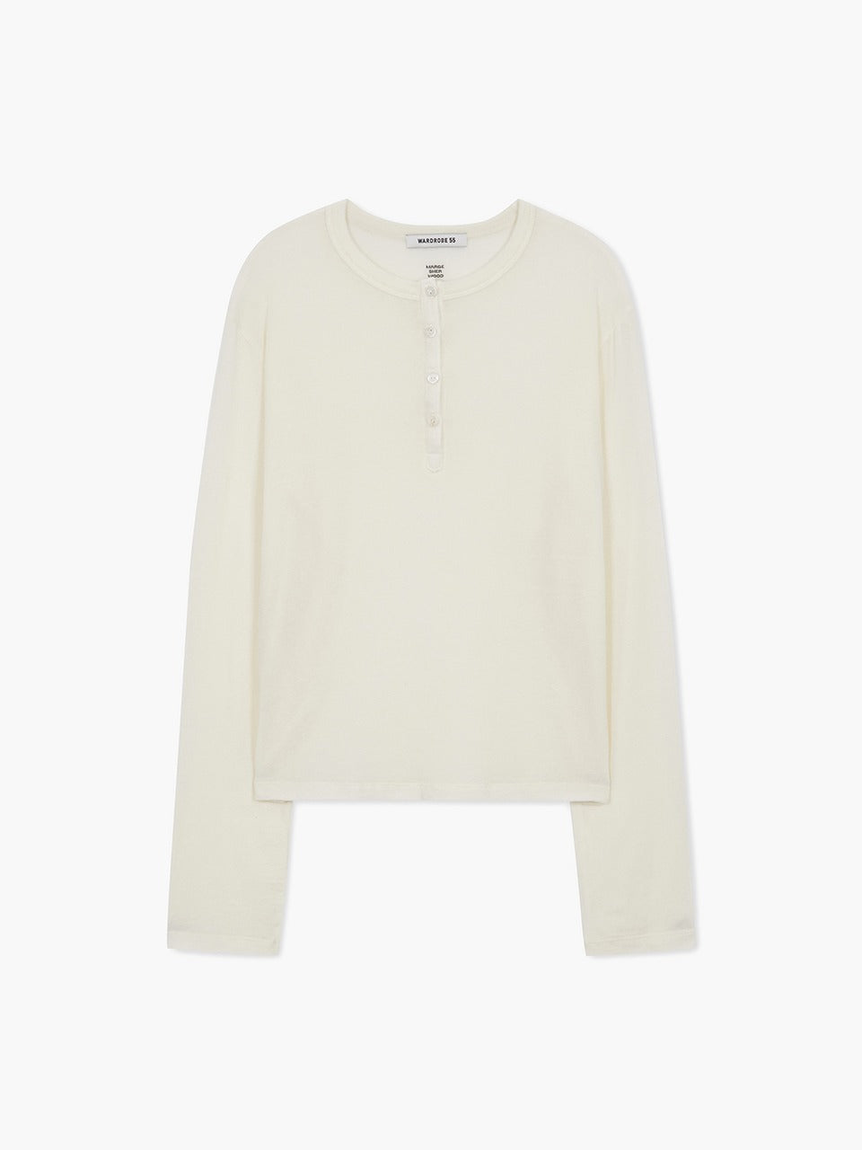 Margesherwood Henley Neck Long Sleeve T-Shirt ivory