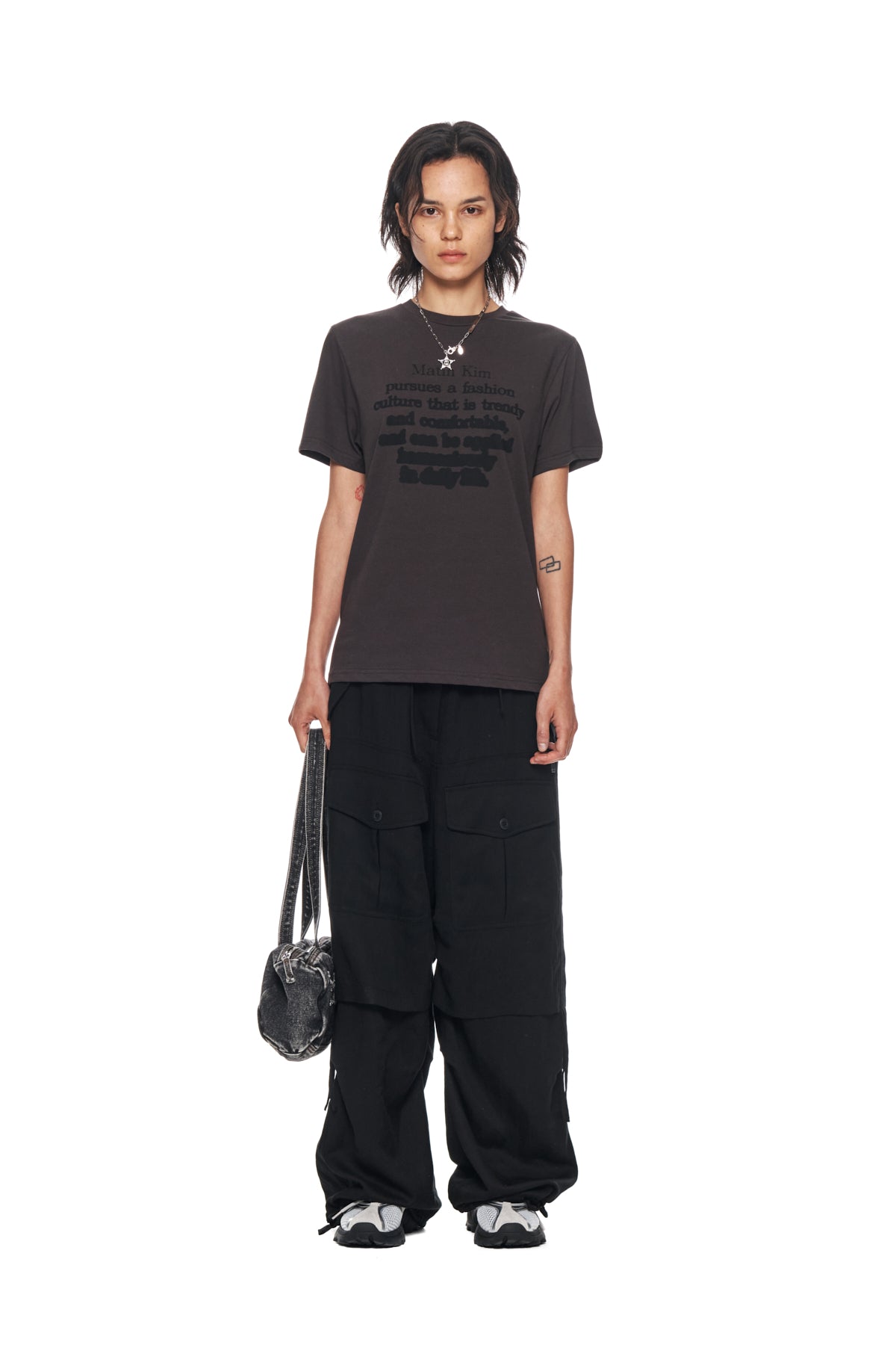 Matinkim Rayon String Cargo Pants IN Black