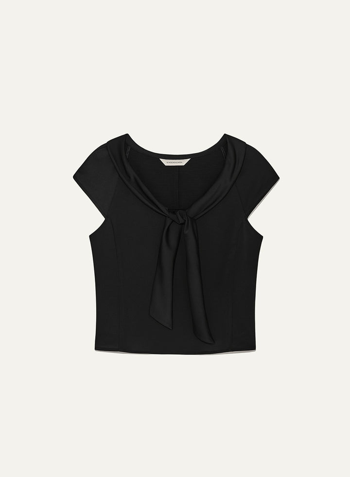 Kindersalmon Valois Bowtie Top Black