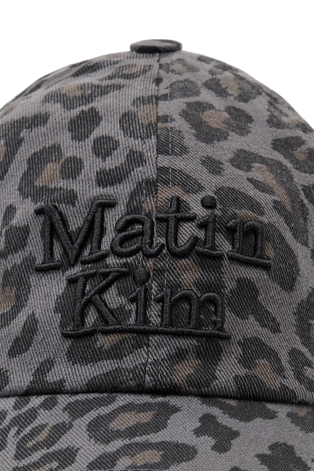 [matinkim] MATIN LEOPARD VOLUME LOGO BALL CAP IN DARK GREY