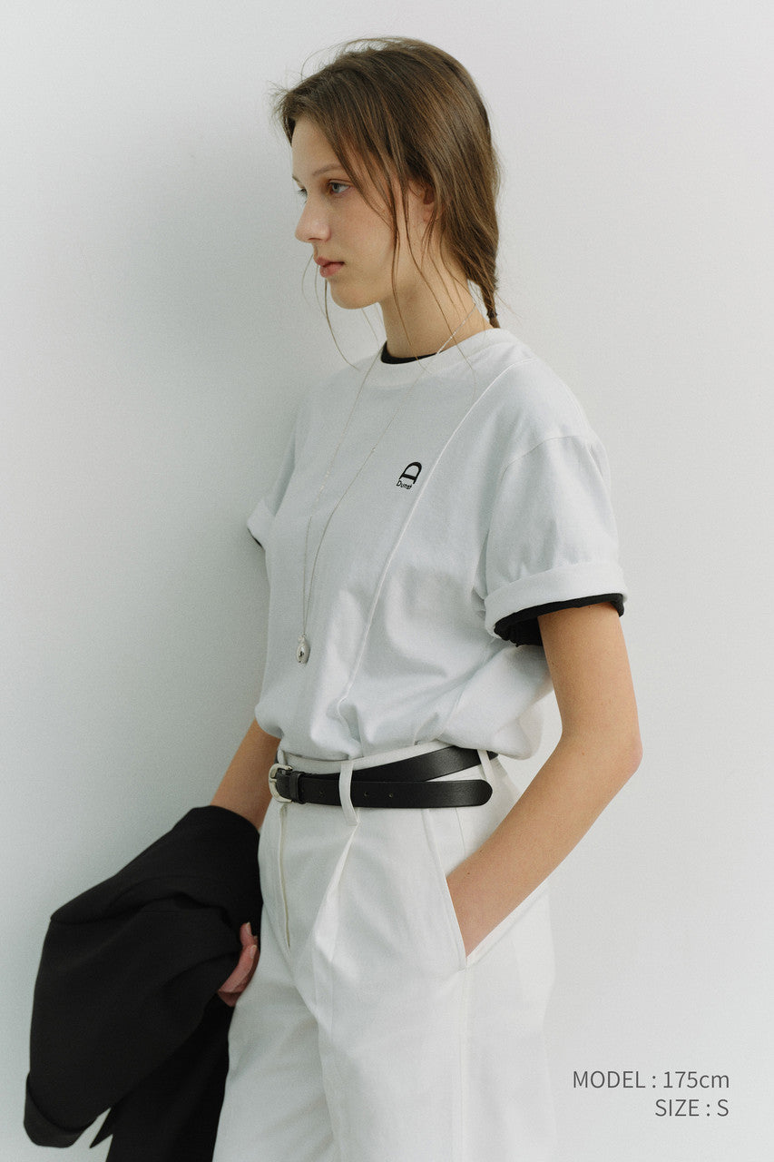 Dunst Unisex Logo Crease T-Shirt White