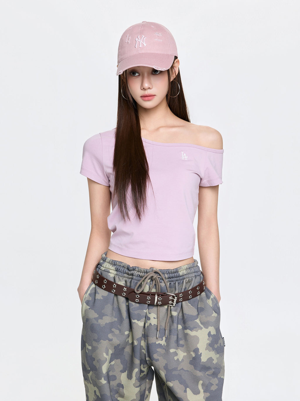 [mlb korea] Women's Basic Off Shoulder T-shirts
