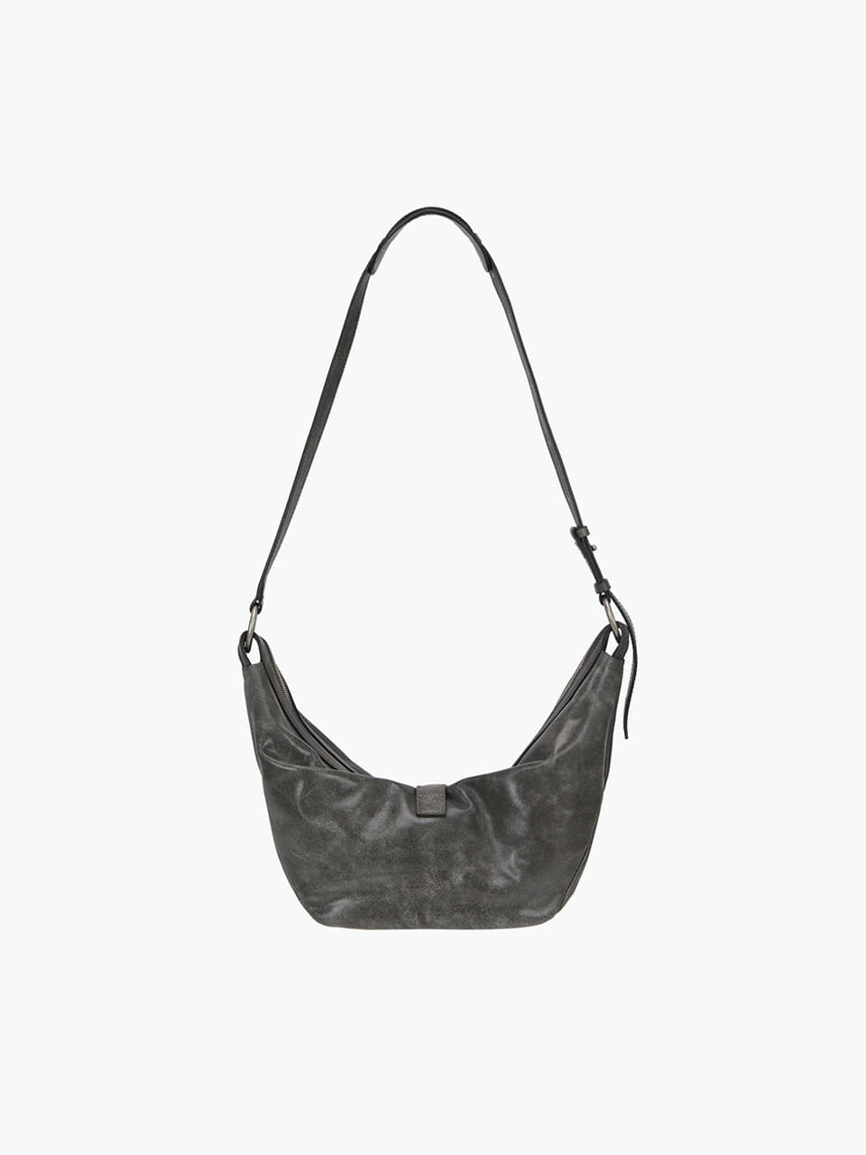Margesherwood Belted Hobo Medium white+grey two-tone cracked
