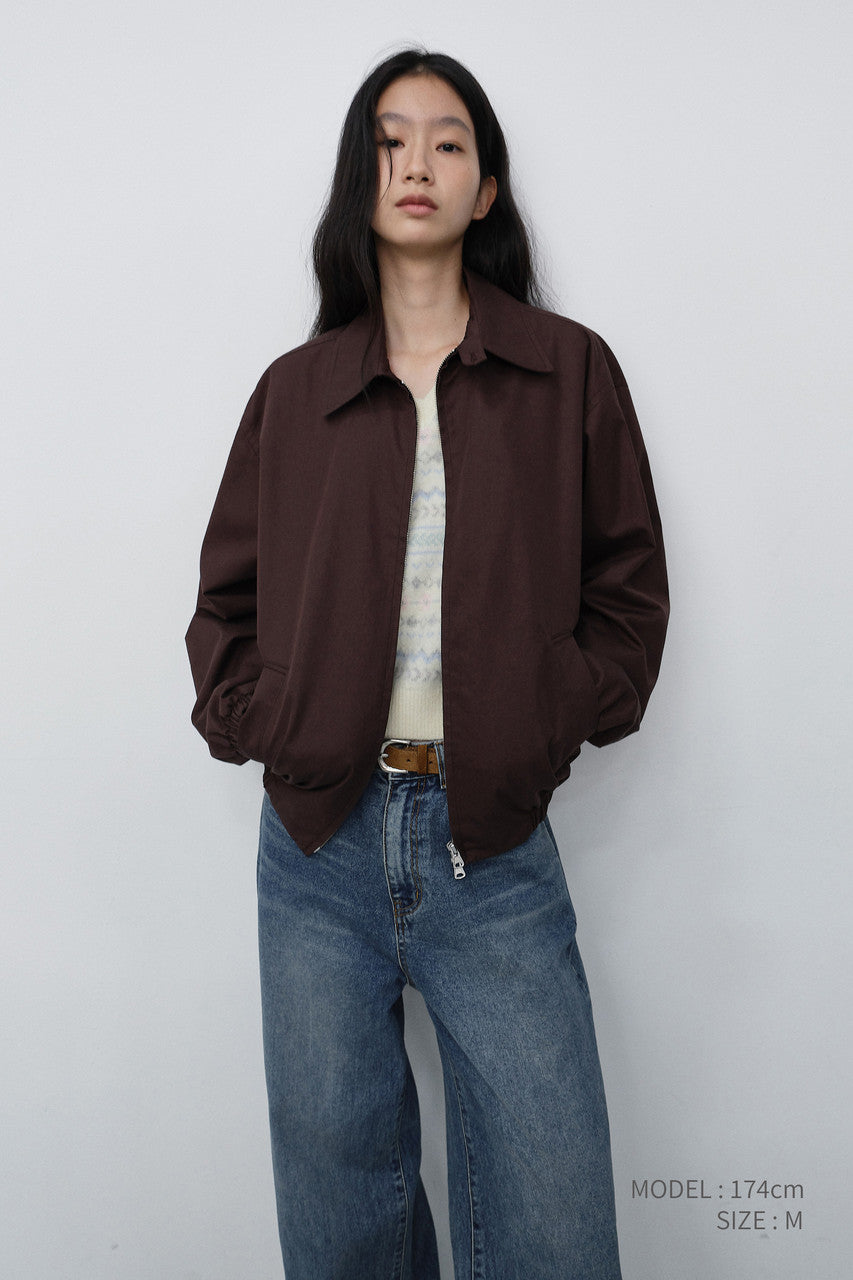 Dunst Unisex Collared Blouson Jacket Brown