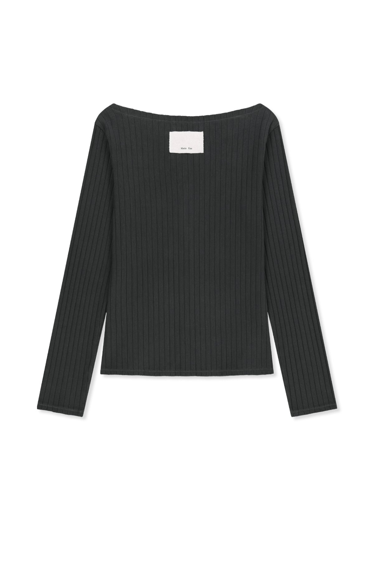 Matinkim Vintage Washed Ribbed Snap Top IN Black
