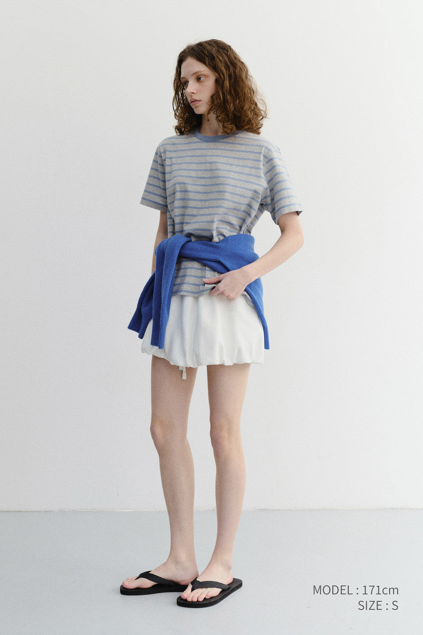 Dunst Unisex Striped T-Shirt Melange Grey Blue
