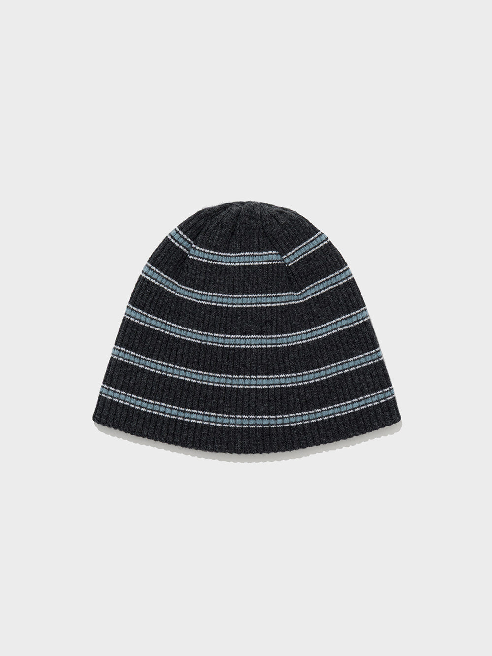 Low Classic Wool Cash Blend Striped Beanie Charcoal Grey