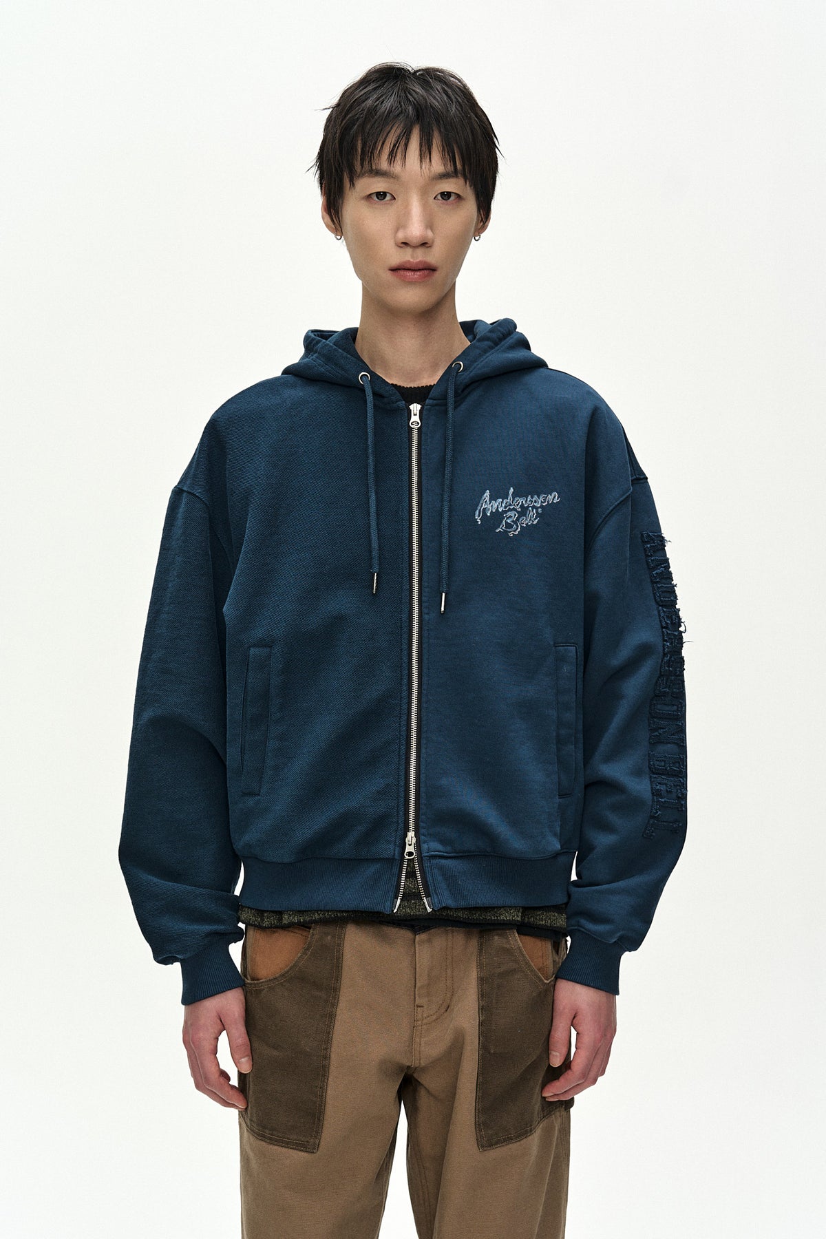 Andersson Bell (Essential) Unisex Patchwork Liquid Logo Hood Zip-UP