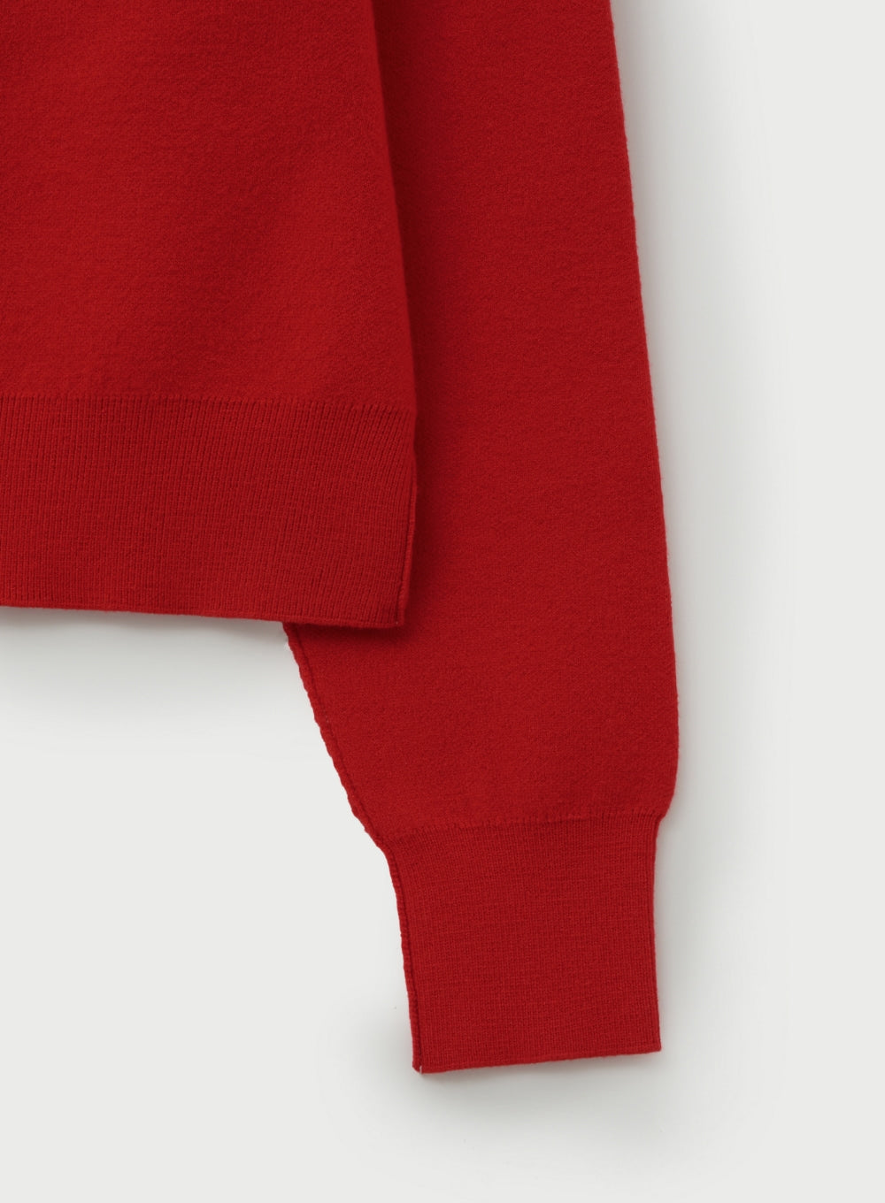 [satur] (W) Outline Basic Crew Neck Knit - Red