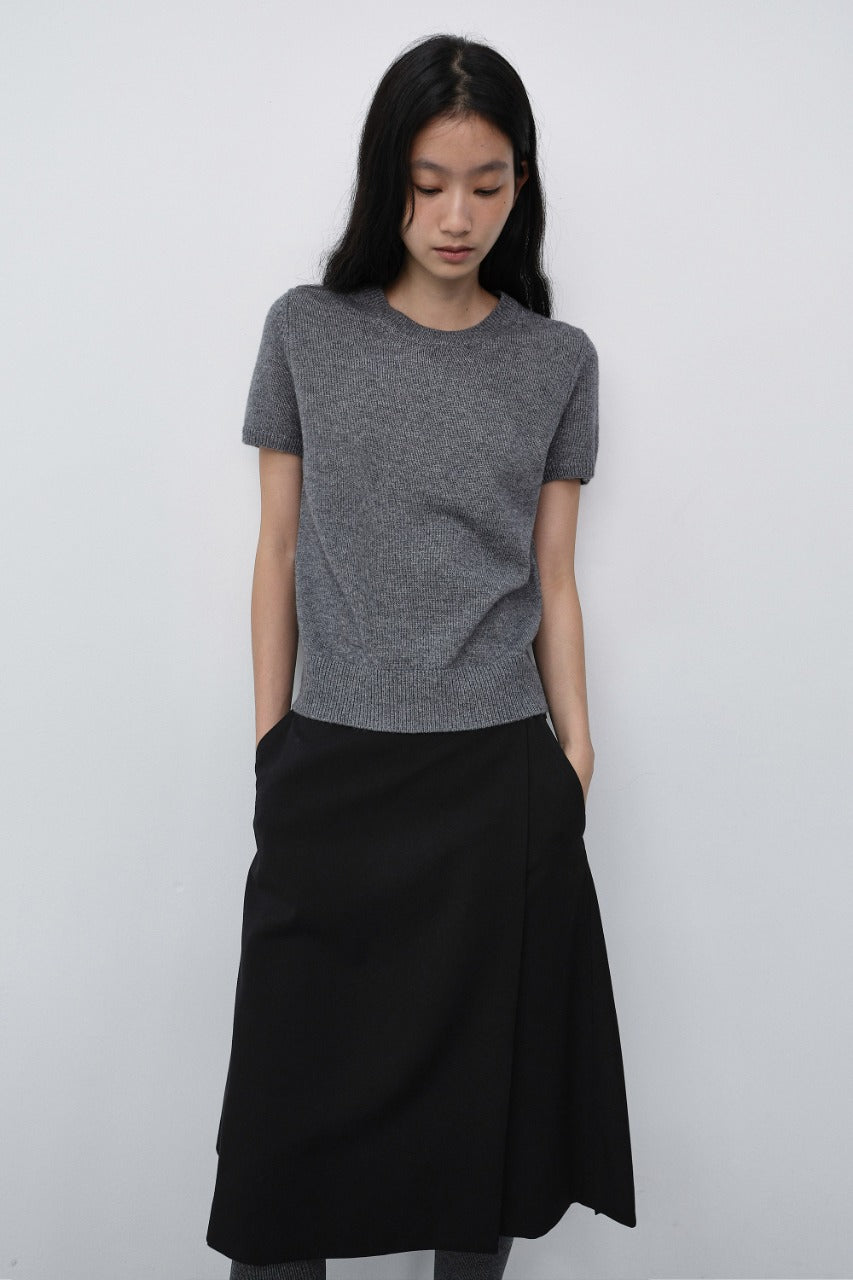 Dunst Pleats Midi Wrap Skirt Black