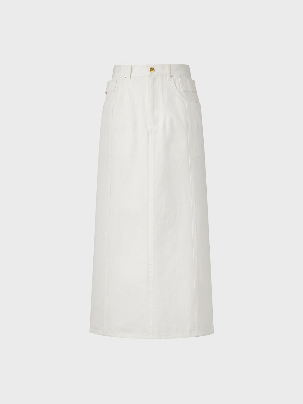 EENK A-Line Denim Skirt - White