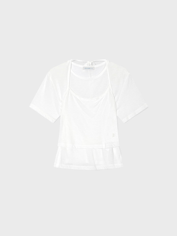 Low Classic Layered Short Sleeve T-Shirt Off White