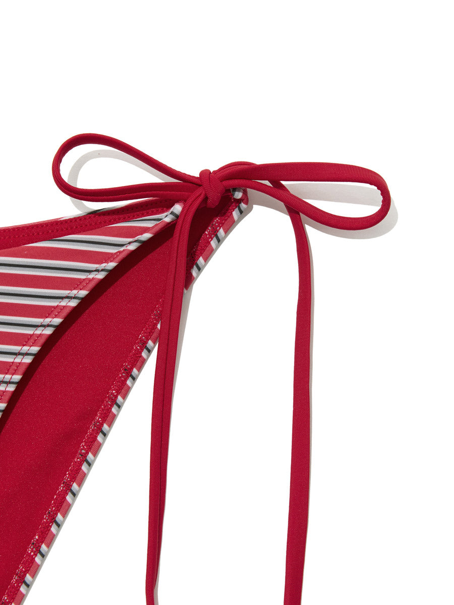 GLOWNY G Encore Stripe Bikini Bottom (Red Stripe)