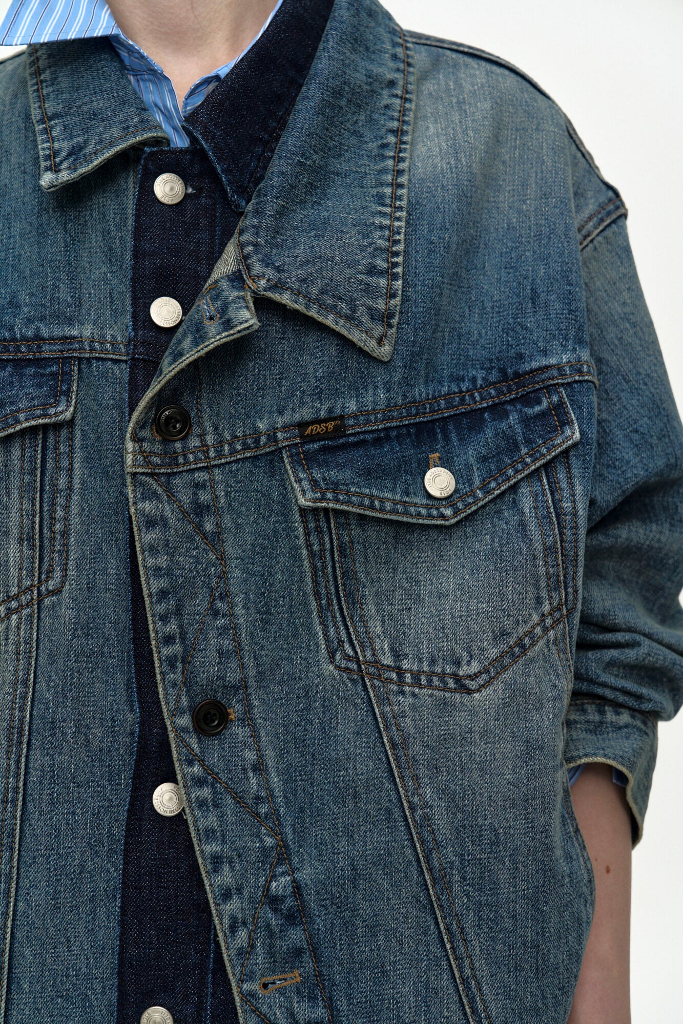 Andersson Bell Unisex Asymmetric Layered Denim Jacket