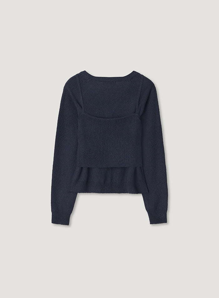 Mango Maniplease Yuri Cardigan Set Navy