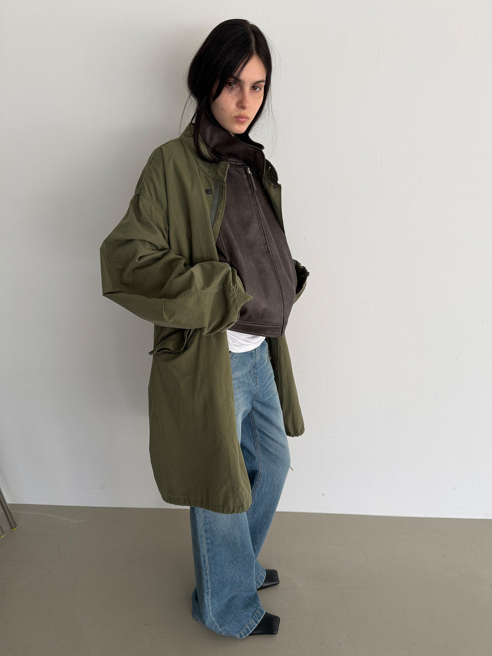 Low Classic Oversized Field Parka Khaki