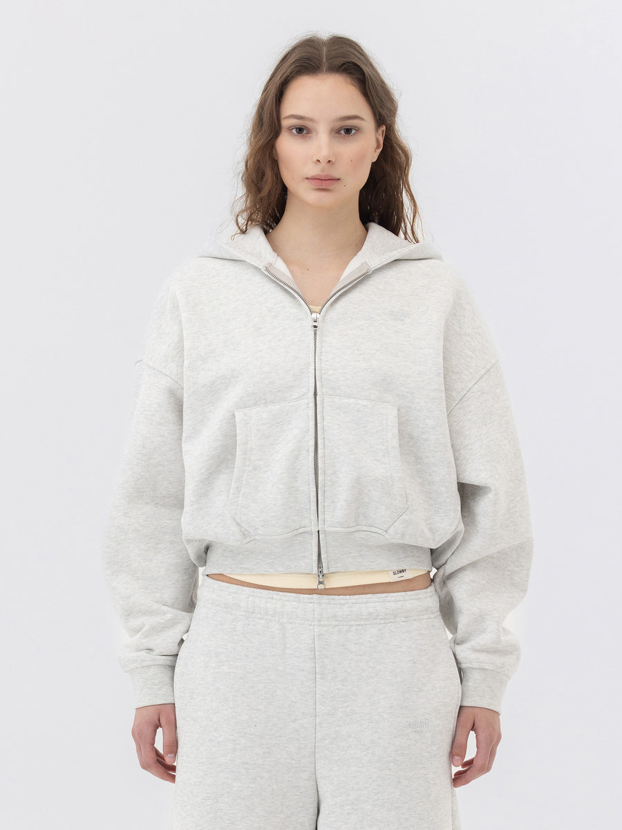 GLOWNY G Warm Core Zip Hoodie (Melange Gray)