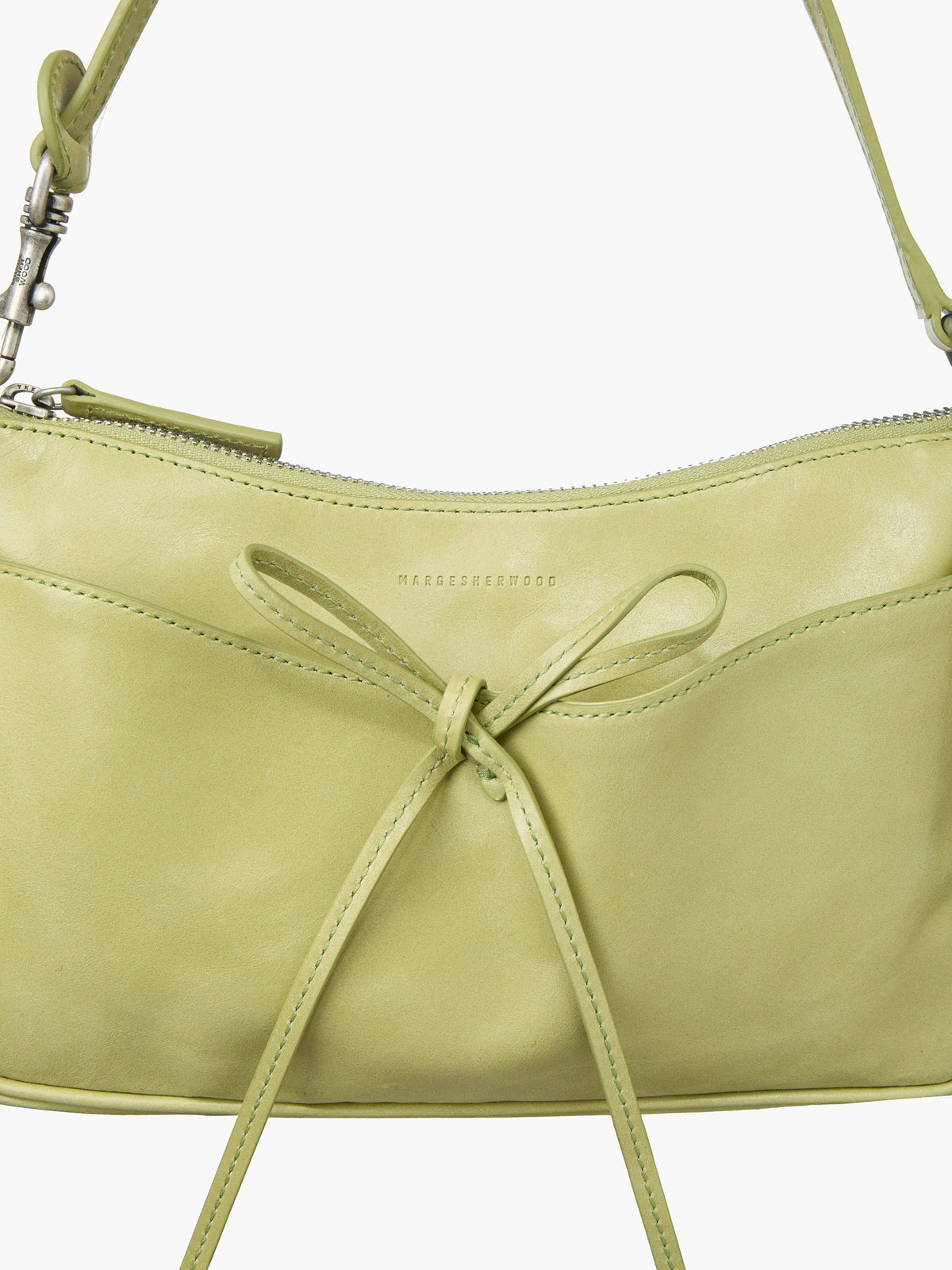 Margesherwood Ribbon Pochette avocado pull-up