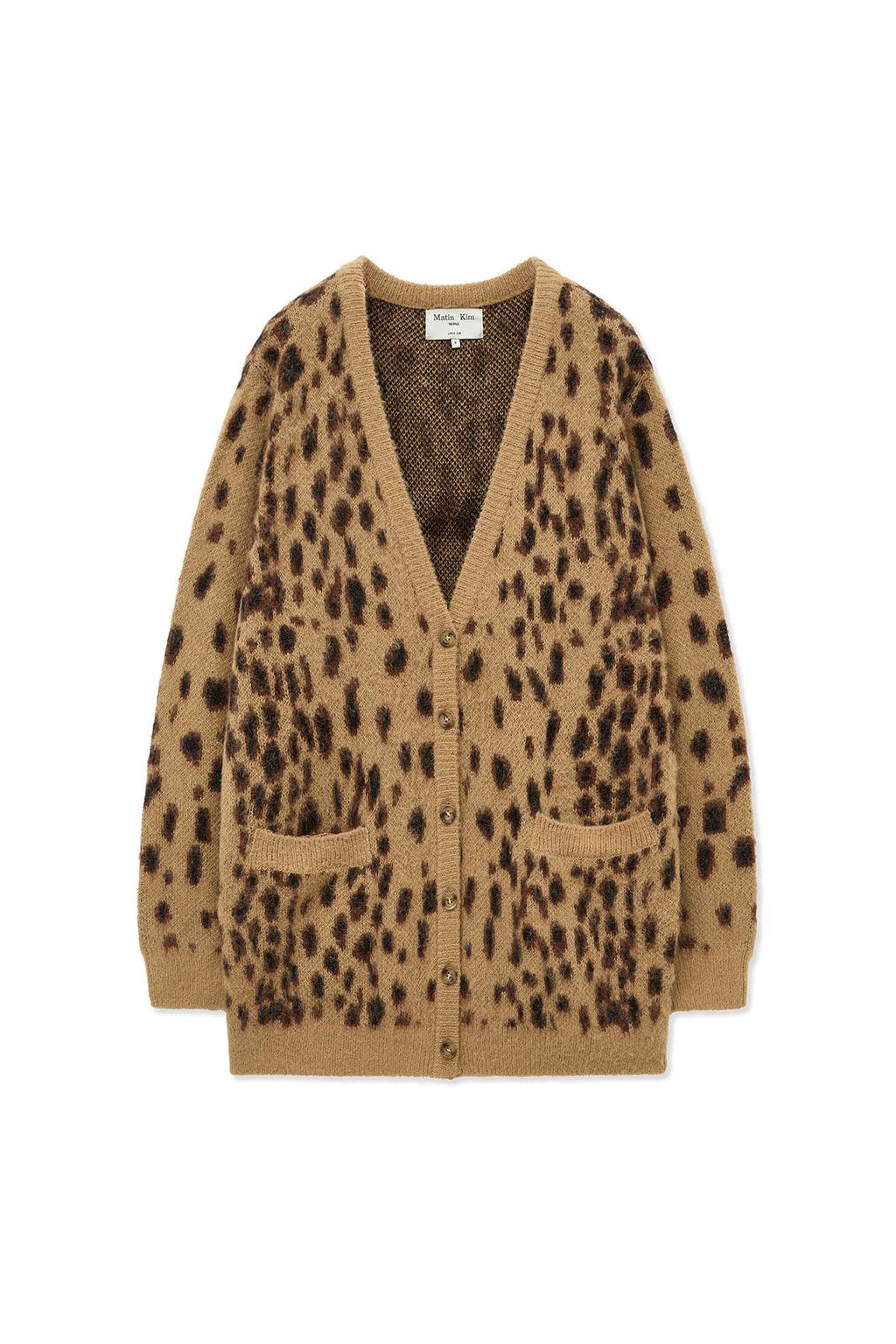 [matinkim] BRUSHED LEOPARD CARDIGAN IN MIX