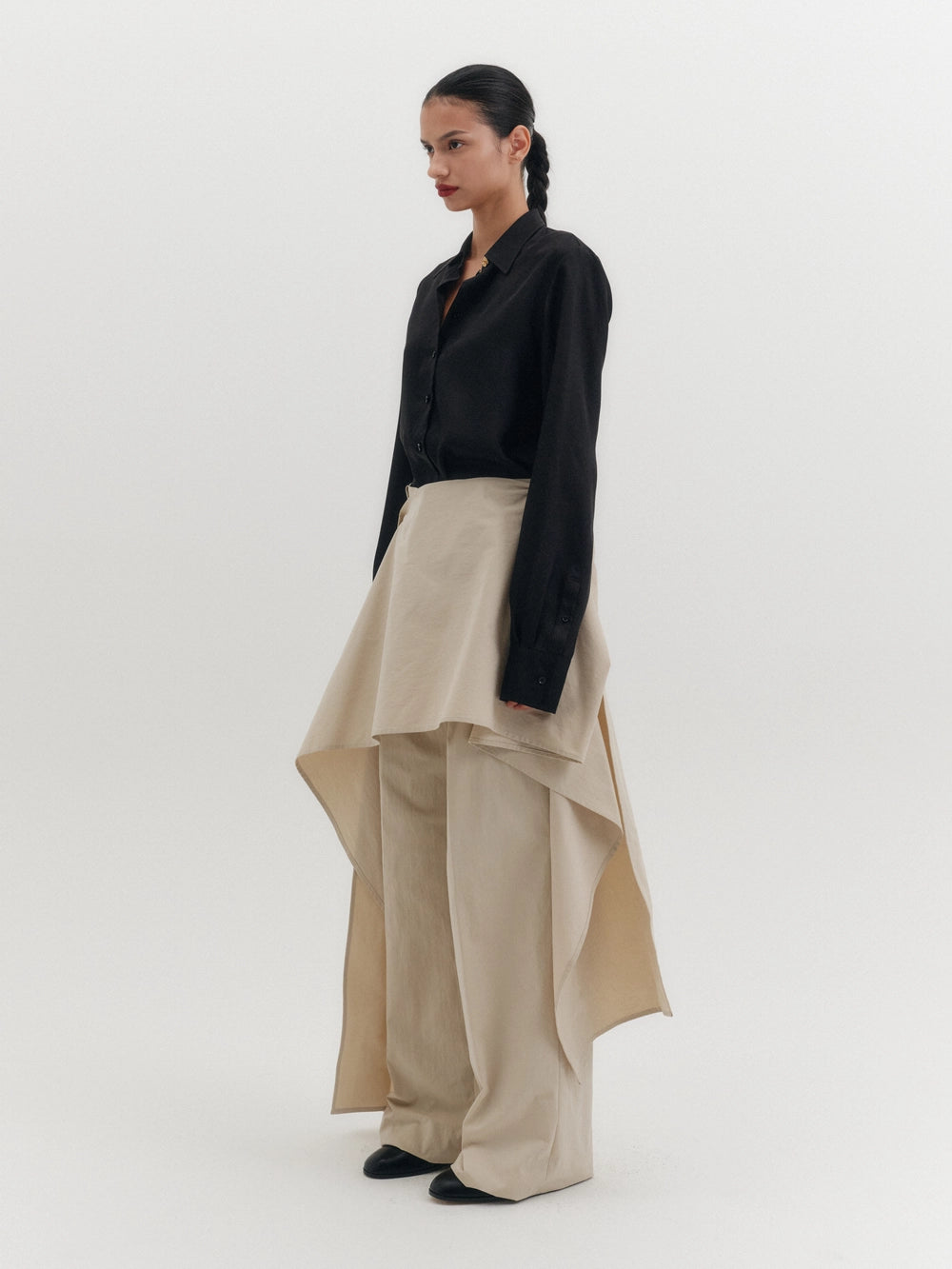 EENK Layered Wrap Pants - Beige