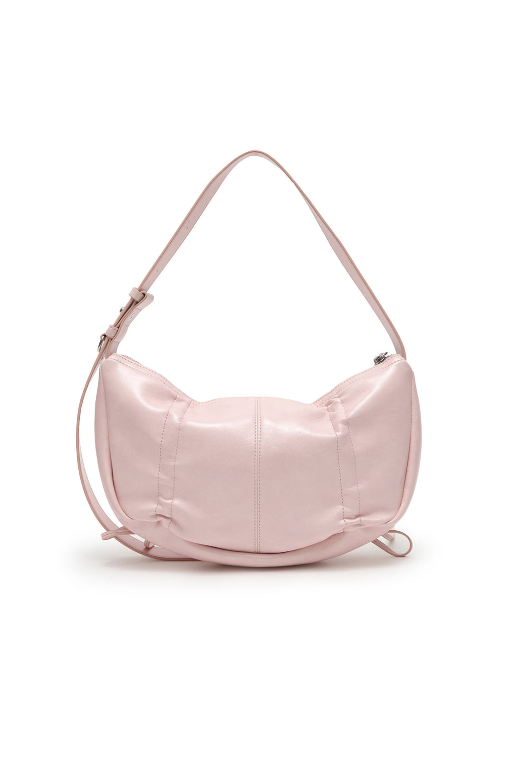 Matinkim Half Shirring Ribbon Round Bag IN Light Pink