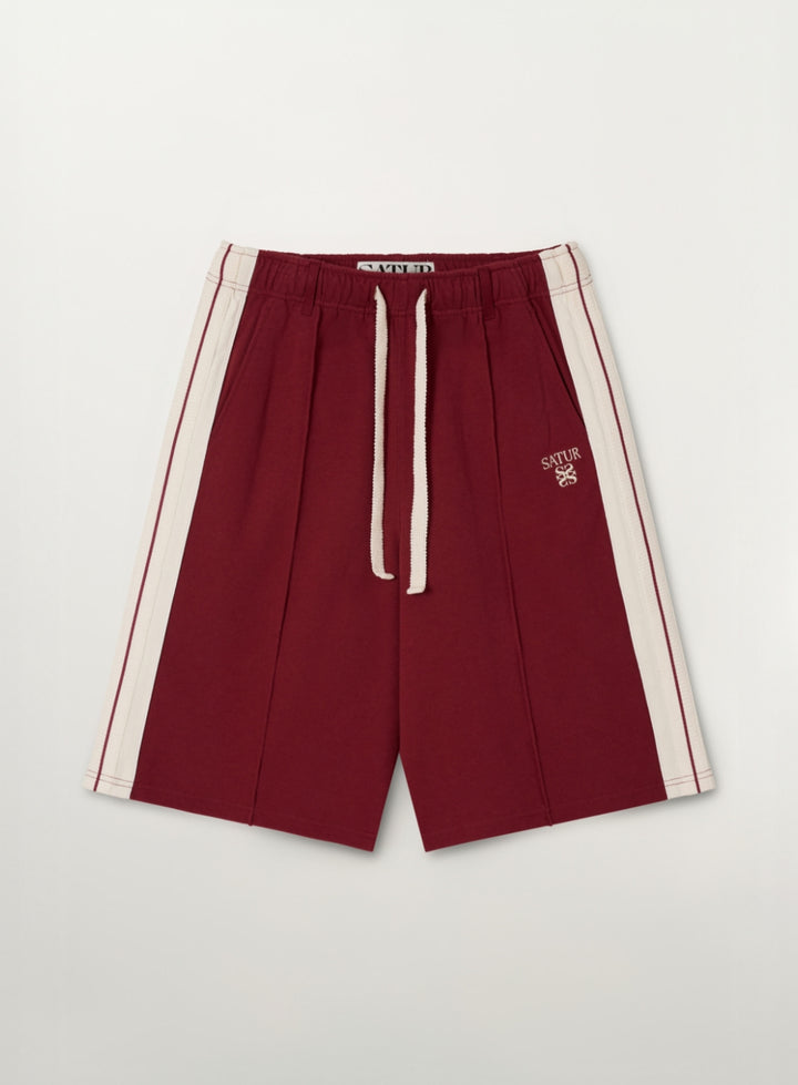 Satur Lawton Lining Track Shorts - Burgundy