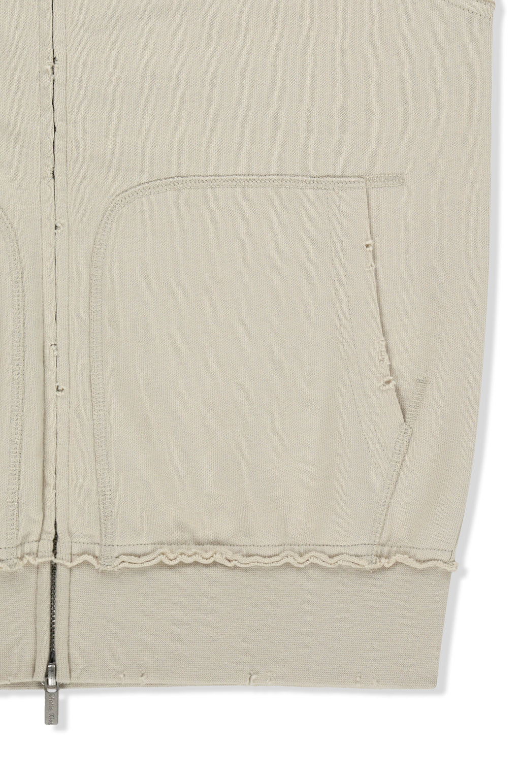 [matinkim] Back Logo Jersey Hood Vest IN Beige