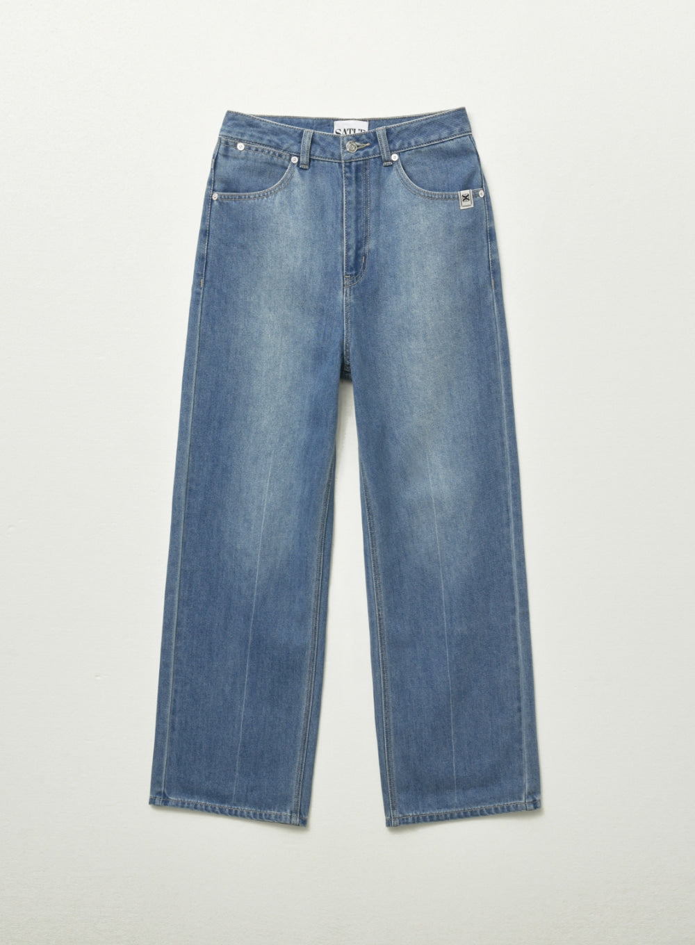 [satur] (W) Linen Relaxed Denim Pants - Blue